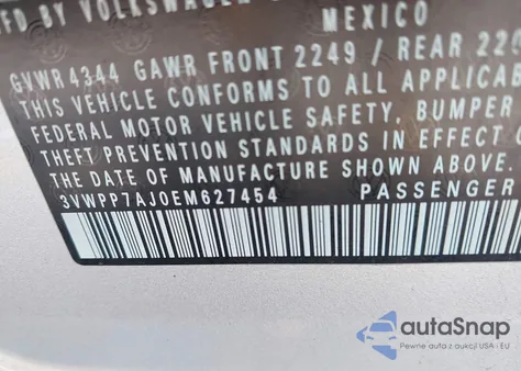 2014 Volkswagen Jetta Sportwagen 2.5L S from USA, damaged, VIN 3VWPP7AJ0EM627454